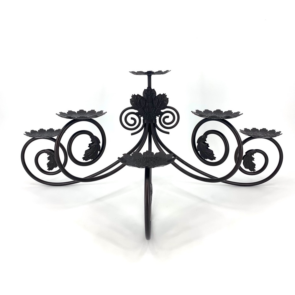 Partylite Hearthside Metal Scroll Leaf Viking Candelabra, Retired